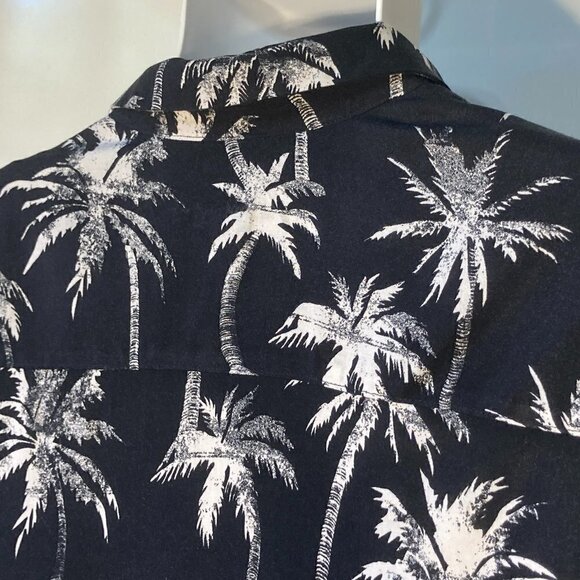 H&M SZ XL Black & White button front longer length shirt neutral comfy office - Picture 5 of 8